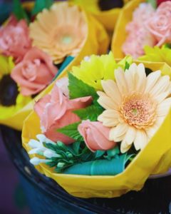 Bouquets of spring flowers